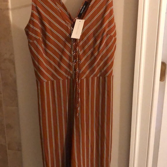 Orange rust jumpsuit tall with stripes - Picture 5 of 6